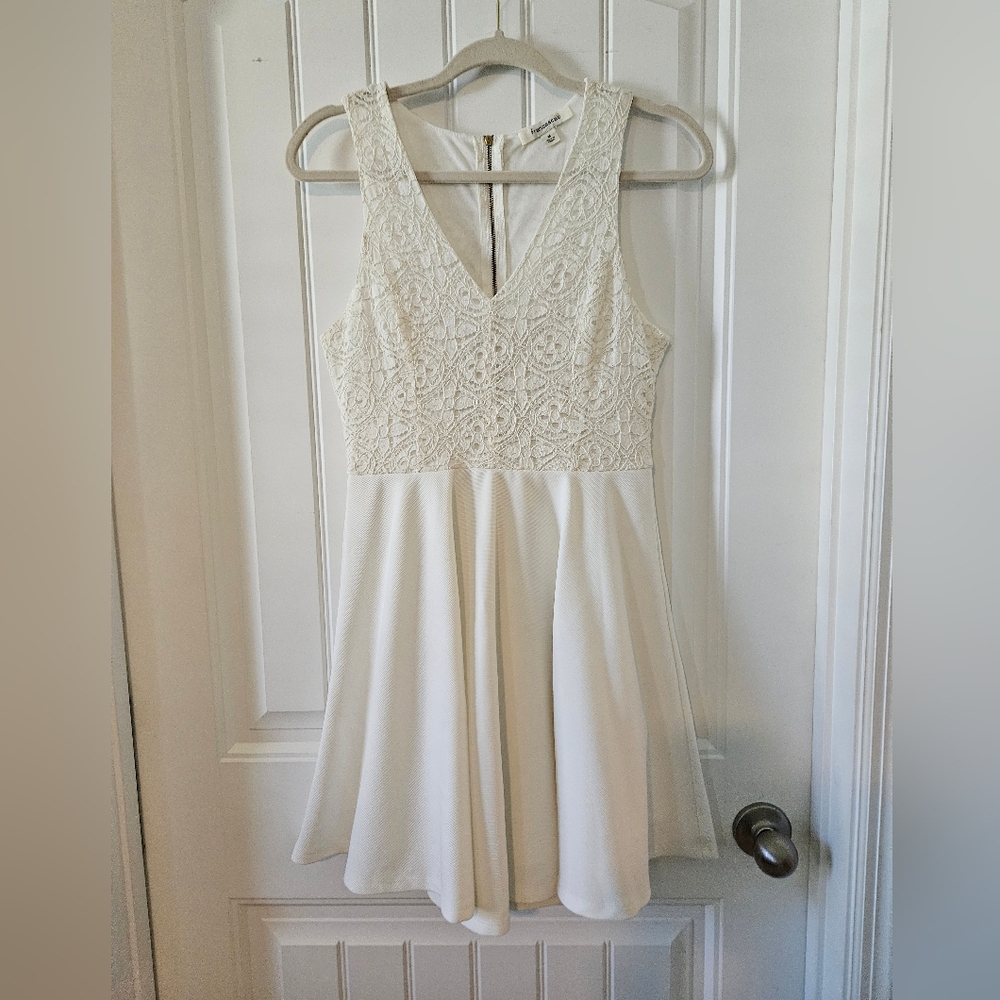 Francesca's Collections White Lace Mini Dress